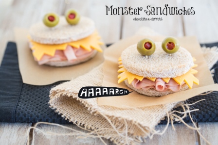 Halloween Monster Sandwiches Lunch for Kids